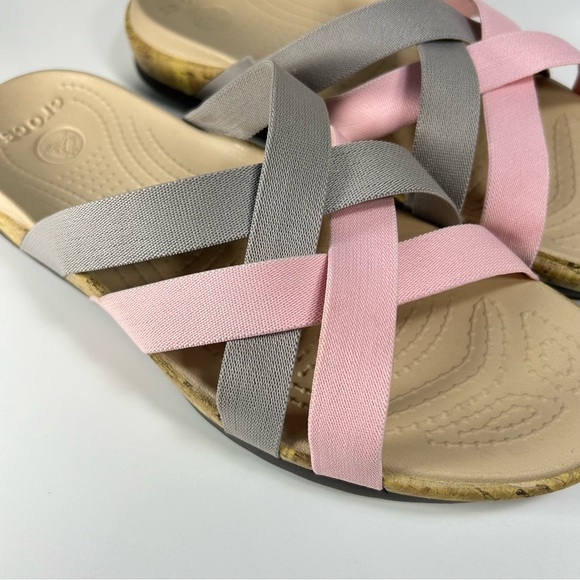 Crocs Edie Stretch Criss-Cross Strappy Slip On Slide Sandal 14966; Women’s Sz 10 - Picture 5 of 14